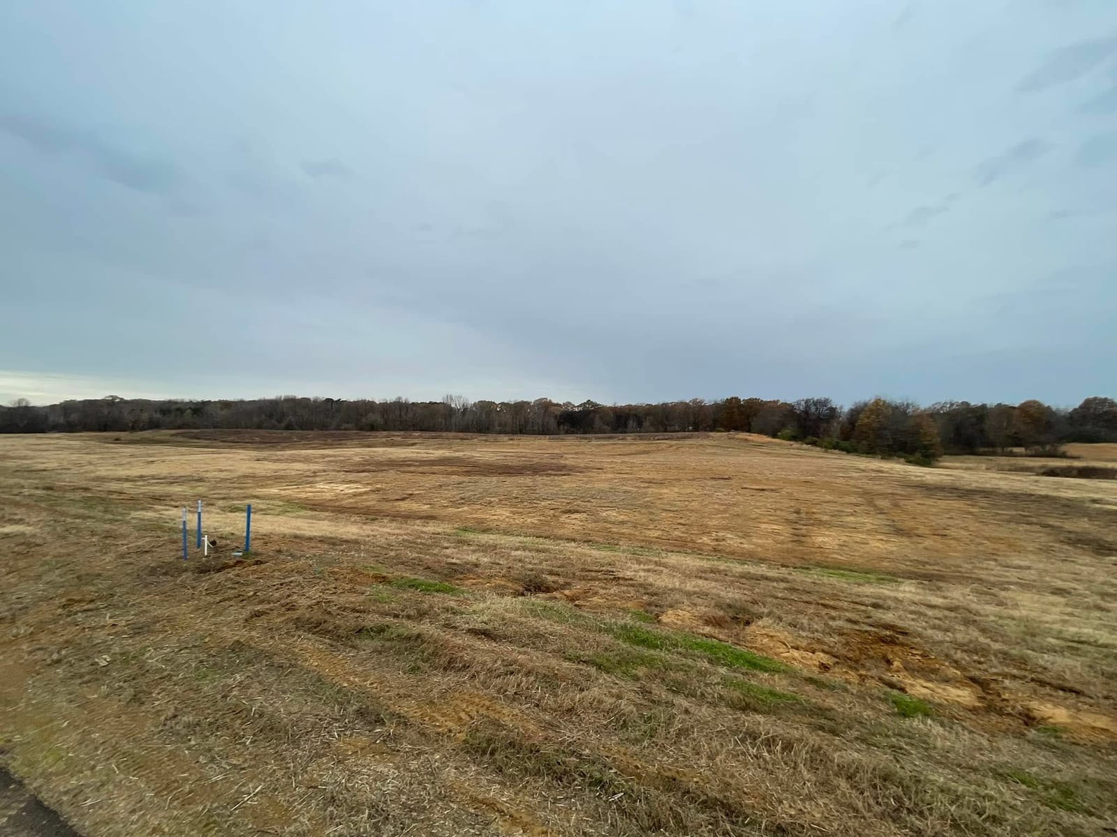 Acreage cleared to open ground after brush clearing in DeSoto County, Mississippi
