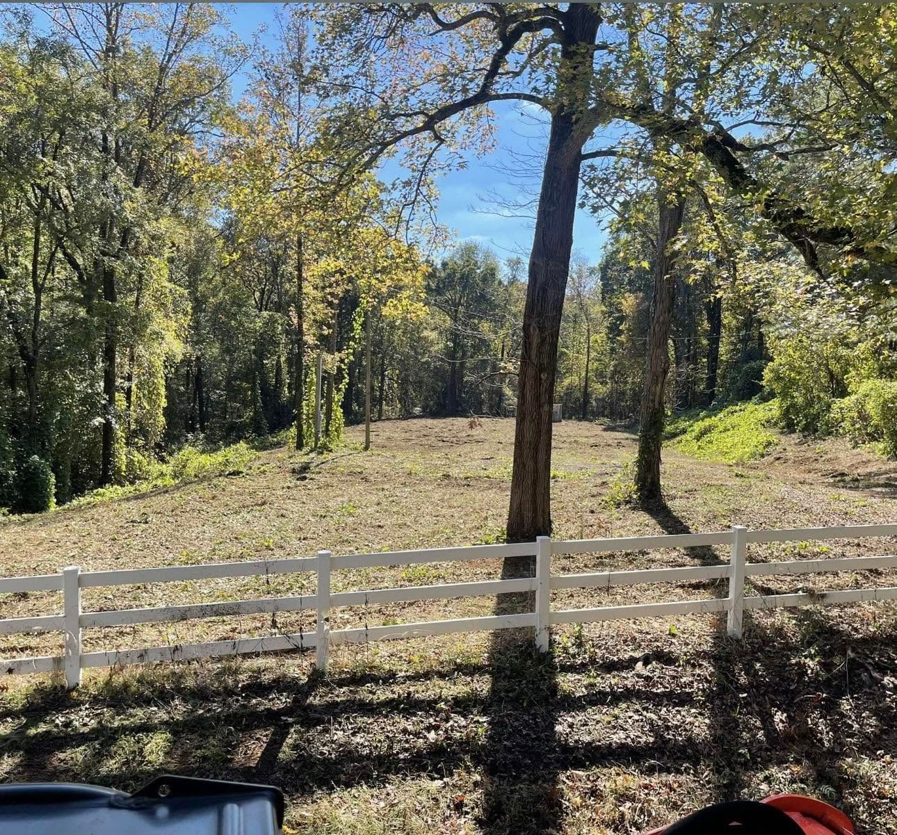 Brush clearing behind a rail fence — Brush Clearing & Bush Hogging in North Mississippi